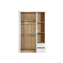 Load image into Gallery viewer, r-22581_harris_3_door_wardrobe_with_drawers_-_oak_and_white_4