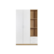 Load image into Gallery viewer, r-22581_harris_3_door_wardrobe_with_drawers_-_oak_and_white_2