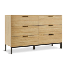 Load image into Gallery viewer, Ocala Low Boy 6 Drawer Chest Dresser - Oak