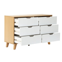 Load image into Gallery viewer, r-22253S-chertz-Wooden-Low-Boy-6-Drawers-Oak-3