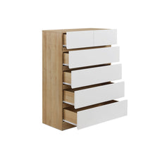 Load image into Gallery viewer, Harris 6 Drawers Tallboy - Oak + White