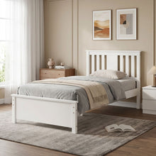 Load image into Gallery viewer, 23103-castor-single-wooden-bed-frame-white-2602021