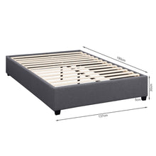 Load image into Gallery viewer, Bromo Fabric Slat Bed Frame - Double
