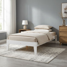 Load image into Gallery viewer, Meri King Single Wooden Bed Frame - White