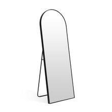 Load image into Gallery viewer, Stella Arched Freestanding Metal Mirror - Black