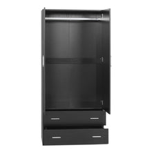 Load image into Gallery viewer, Bram 2 Door Wardrobe with 2 Drawers - Black