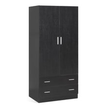 Load image into Gallery viewer, Bram 2 Door Wardrobe with 2 Drawers - Black