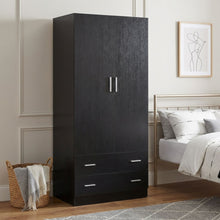 Load image into Gallery viewer, 23471-bram-2-door-wardrobe-with-2-drawers-black-202602043