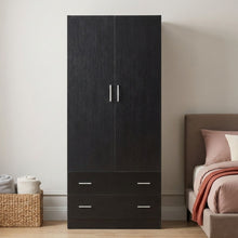 Load image into Gallery viewer, Bram 2 Door Wardrobe with 2 Drawers - Black