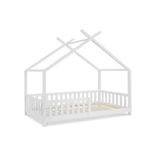 Load image into Gallery viewer, Minto Single Wooden House Bed Frame - White