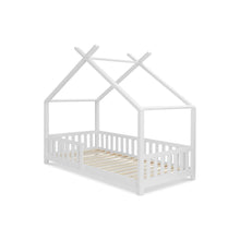 Load image into Gallery viewer, Minto Single Wooden House Bed Frame - White