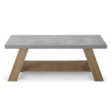 Load image into Gallery viewer, Tommie Rectangular Coffee Table - Cement + Oak