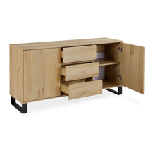 Load image into Gallery viewer, r_22107_frohna_sideboard_buffet_table_with_3_drawers_-_oak_5__1_50a11d79-3879-4ca7-89dc-c0e47f501d6c