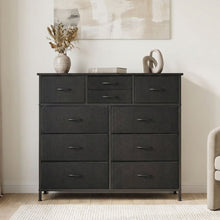 Load image into Gallery viewer, Natalia 10 Drawers Lowboy Chest Dresser - Dark Grey