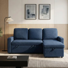 Load image into Gallery viewer, Amy 3 Seater Sofa Bed with Storage - Blue