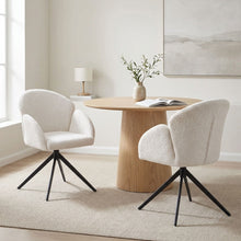 Load image into Gallery viewer, Carmen Boucle Swivel Dining ArmChairs - Set of 2 - Milky White