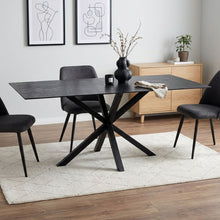 Load image into Gallery viewer, Zander Fused Glass Rectangle Dining Table 180 x 90cm - Black