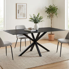 Load image into Gallery viewer, Zander Fused Glass Rectangle Dining Table 180 x 90cm - Black