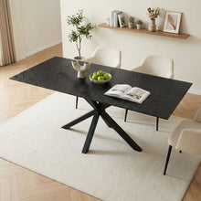 Load image into Gallery viewer, Zander Fused Glass Rectangle Dining Table 180 x 90cm - Black