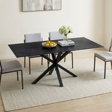 Load image into Gallery viewer, Zander Fused Glass Rectangle Dining Table 180 x 90cm - Black