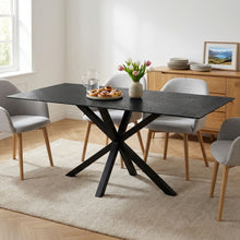Load image into Gallery viewer, Zander Fused Glass Rectangle Dining Table 180 x 90cm - Black