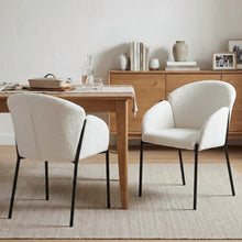 Load image into Gallery viewer, Bellamy Boucle Dining ArmChairs - Set of 2 - Off White