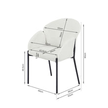 Load image into Gallery viewer, Bellamy Boucle Dining ArmChairs - Set of 2 - Off White
