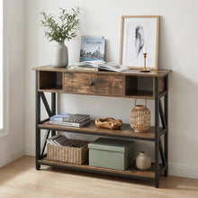 Load image into Gallery viewer, Atlas 1m Console Table with Drawer - Rustic Brown