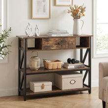 Load image into Gallery viewer, Atlas 1m Console Table with Drawer - Rustic Brown