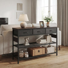Load image into Gallery viewer, Shrike Console Table with 3 Drawers - Black Walnut