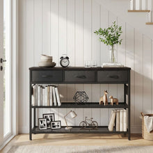 Load image into Gallery viewer, Shrike Console Table with 3 Drawers - Black Walnut
