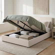 Load image into Gallery viewer, Lifteo Boucle Queen Gas Lift Bed Frame - Beige