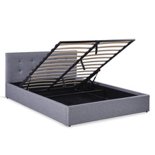 Load image into Gallery viewer, Lureva Linen Queen Gas Lift Bed Frame – Grey
