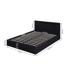 Load image into Gallery viewer, Glimora PU Queen Gas Lift Storage Bed Frame - Black