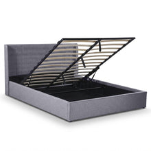 Load image into Gallery viewer, Arvya Queen Gas Lift Bed Frame – Light Grey