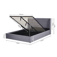 Load image into Gallery viewer, Arvya Queen Gas Lift Bed Frame – Light Grey