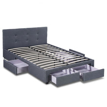 Load image into Gallery viewer, Tuffen Queen Bed Frame with 4 Drawers – Grey