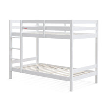 Load image into Gallery viewer, Maroon Single Wooden Bunk Bed Frame - White