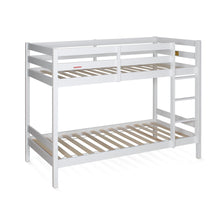 Load image into Gallery viewer, Maroon Single Wooden Bunk Bed Frame - White