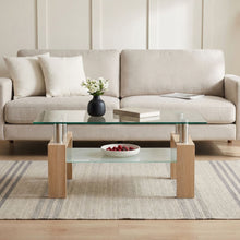 Load image into Gallery viewer, 23892_ollie-tempered-glass-rectangle-coffee-table-95x55cm-oak-2602244
