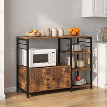 Load image into Gallery viewer, Toko Kitchen Storage Cabinet Shelf Microwave Stand - Rustic Brown