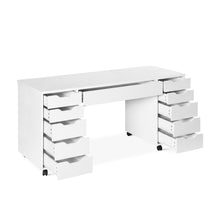 Load image into Gallery viewer, Ennova Rolling Computer Desk with Drawers - White