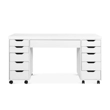 Load image into Gallery viewer, Ennova Rolling Computer Desk with Drawers - White