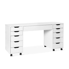 Load image into Gallery viewer, Ennova Rolling Computer Desk with Drawers - White