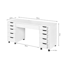 Load image into Gallery viewer, Ennova Rolling Computer Desk with Drawers - White