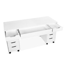 Load image into Gallery viewer, Ennova Rolling Computer Desk with Drawers - White