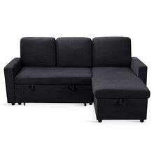 Load image into Gallery viewer, Amy 3 Seater Sofa Bed with Storage - Black