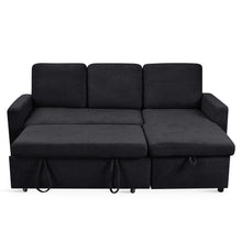 Load image into Gallery viewer, Amy 3 Seater Sofa Bed with Storage - Black
