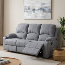 Load image into Gallery viewer, Henley Fabric Manual 3 Seater Recliner Sofa - Grey