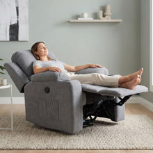 Load image into Gallery viewer, Henley Fabric Electric 1 Seater Recliner Sofa - Grey